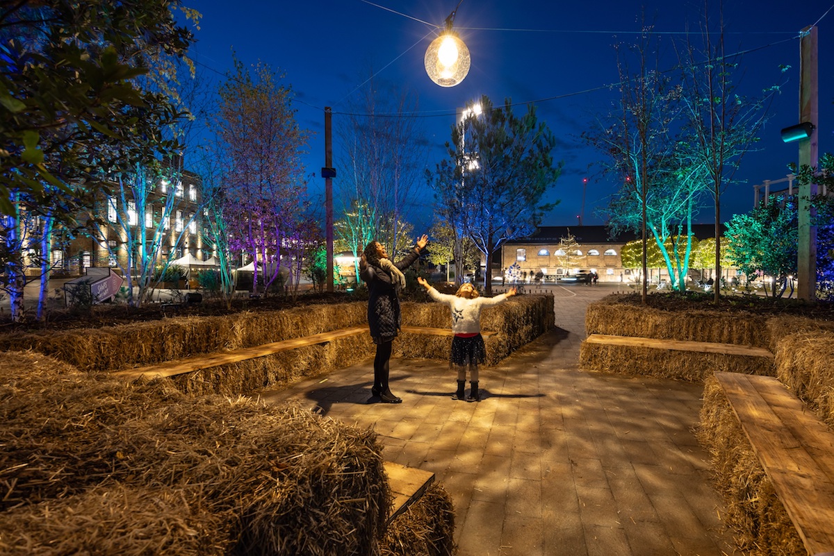 Fleeting Forest, a festive installation in Granary Square, King's Cross